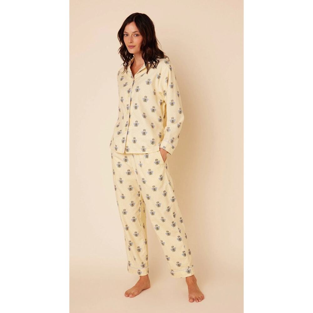 Floral Print Pajama Set in Cream